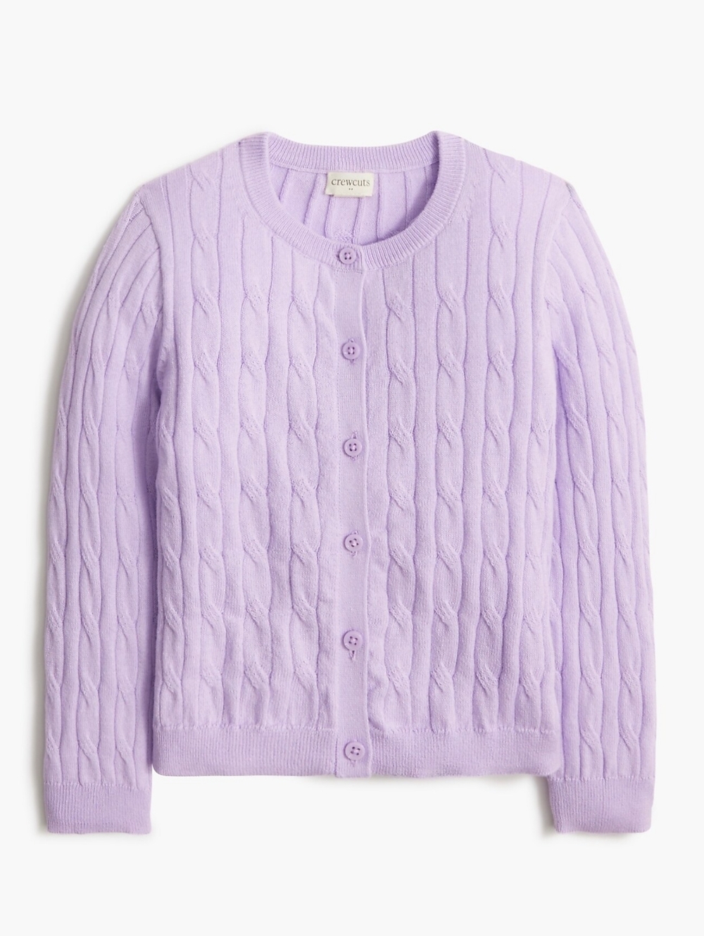 Crewcuts | Girls' Cable-knit Casey Cardigan Sweater Vintage Lilac